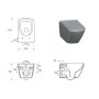 Cersanit City Pro Square kerámia fali WC csésze VORTEX öblítési technológiával Duroplast ülőkével S701-884