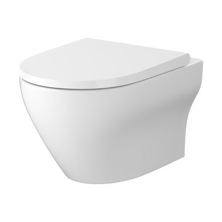 Cersanit Larga Pro fali kerámia WC szett VORTEX öblítéssel, lágyan záródó Duroplast WC ülőkével S701-885