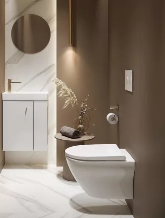 Cersanit Larga Pro fali kerámia WC szett VORTEX öblítéssel, lágyan záródó Duroplast WC ülőkével S701-885