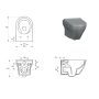 Cersanit Larga Pro fali kerámia WC szett VORTEX öblítéssel, lágyan záródó Duroplast WC ülőkével S701-885