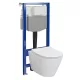 Cersanit City Pro ívelt fali WC csésze, duroplast ülőkével, beépíthető falsík alatti tartállyal, fehér kivitelben.