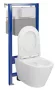 Cersanit City Pro ívelt fali WC csésze, duroplast ülőkével, beépíthető falsík alatti tartállyal, fehér kivitelben.