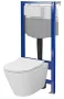 Cersanit City Pro ívelt fali WC csésze, duroplast ülőkével, beépíthető falsík alatti tartállyal, fehér kivitelben.