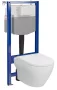 Cersanit Larga Pro ívelt fali WC csésze, duroplast ülőkével, beépíthető falsík alatti tartállyal, fehér kivitel.