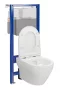 Cersanit Larga Pro ívelt fali WC csésze, duroplast ülőkével, beépíthető falsík alatti tartállyal, fehér kivitel.