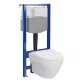 Cersanit Larga Pro ívelt fali WC csésze, duroplast ülőkével, falsík alatti tartállyal és szerelő kerettel, fehér kivitelben.