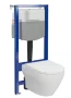 Cersanit Larga Pro ívelt fali WC csésze, duroplast ülőkével, falsík alatti tartállyal és szerelő kerettel, fehér kivitelben.