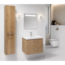   Cersanit Lara 60 alsószekrény City kerámia mosdóval és Metropolitan 60 LED tükörrel S801143DSM-SET1