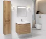 Cersanit Lara 60 alsószekrény City kerámia mosdóval és Metropolitan 60 LED tükörrel S801143DSM-SET1
