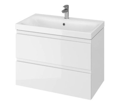 Cersanit Moduo falra szerelhető alsó szekrény 79,5x44,7 cm kerámia mosdóval, fényes fehér S801-221-DSM