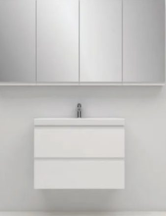 Cersanit Moduo 80 szekrény keskeny kerámia mosdóval, fényes fehér S801-225-DSM