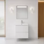 Cersanit Moduo Slim 60 szekrény keskeny mosdóval és Metropolitan LED tükörrel, fényes fehér.