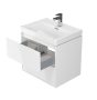 Cersanit Crea két fiókos fali mosdószekrény 60x45 beépíthető mosdóval, fényes fehér S801-278