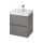 Cersanit Crea két fiókos fali mosdószekrény 50x45 beépíthető mosdóval, fényes szürke S801-282