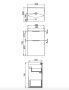 Cersanit City dupla fiókos mosdószekrény 50x40 cm, kerámia mosdóval, fényes fehér S801-421