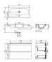 Cersanit Moduo Slim fali keskeny alsó szekrény 79,5x57 cm, kerámia mosdóval, antracit S801-476