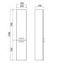 Cersanit Lara falra függesztett magas szekrény 150x30, dió S926008DSM