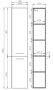 Cersanit Lara falra függesztett magas szekrény 150x30 szürke S926-032-DSM