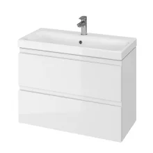   Cersanit Moduo Slim keskeny alsószekrény 80 cm-es mosdóhoz, szifonkivágás nélkül, fényes fehér S929-002