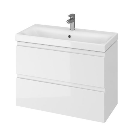 Cersanit Moduo Slim keskeny alsószekrény 80 cm-es mosdóhoz, szifonkivágás nélkül, fényes fehér S929-002