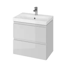   Cersanit Moduo Slim keskeny alsószekrény 60 cm-es mosdóhoz, szifonkivágás nélkül, fényes szürke S929-003