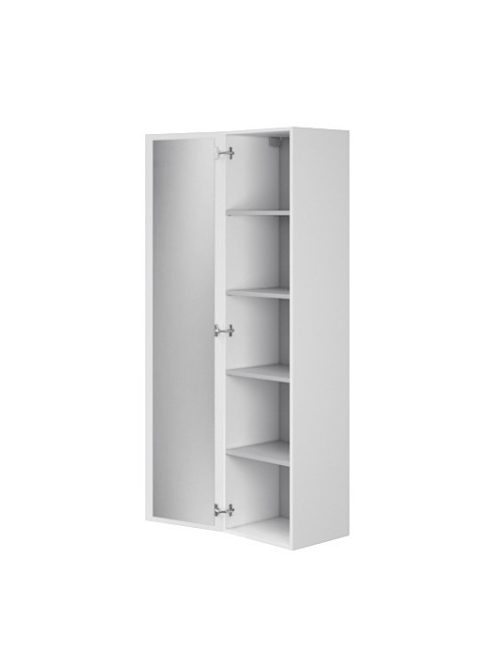 Cersanit Moduo fali kiegészítő szekrény 160x39,5x34 polcokkal és tükörrel, fényes fehér S929-020