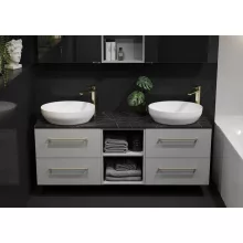 Cersanit Larga mosdópult 140cm, fekete márvány S932-061