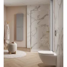   Cersanit Larga Walk-in zuhanyfal 100x200 cm átlátszó üveggel és CleanPro bevonattal, króm profil S932-136