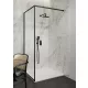 Cersanit Larga Walk-in zuhanyfal 120x200 cm átlátszó üveggel és CleanPro bevonattal, fekete profil S932-140