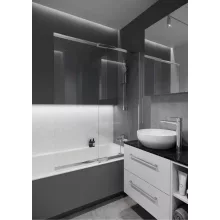   Cersanit Larga két elemes kádparaván 115x140 cm átlátszó üveggel és CleanPro bevonattal, króm profil S932-141