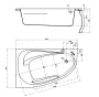 Cersanit Joanna New 150x95 balos aszimmetrikus akril kád S301-167 +ajándék kádlábbal