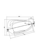 Cersanit Joanna New 160x95 balos aszimmetrikus akril kád S301-170 +ajándék kádlábbal