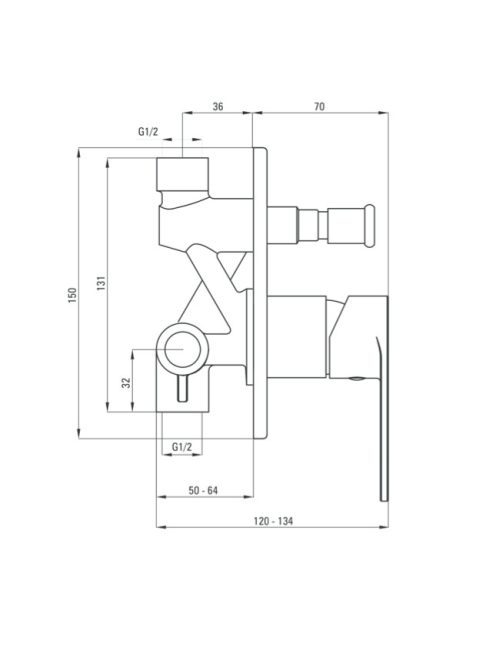 Deante Alpinia beépíthető kádcsaptelep BGA 044P