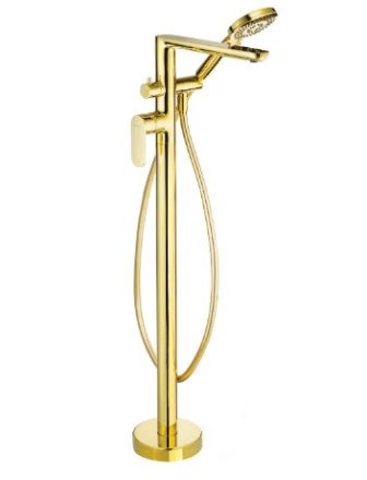 Deante Alpinia szabadonálló kádtöltő csaptelep zuhanyszettel, arany BGA_Z17M