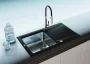 Deante Gerbera mosogató csaptelep, kihúzható kifolyócső, króm/fekete BGB B720