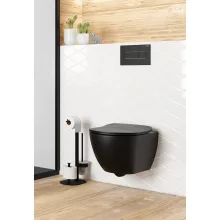   Deante Peonia Zero fali WC csésze bidé funkcióval és keverőcsappal, matt fekete CBP_NWPW