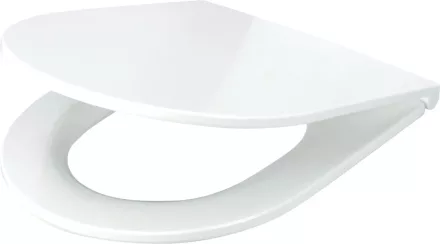 Deante Jasmin vékonyított WC ülőke duroplast anyagból, fehér kivitelben, Soft-Close lecsukódással és gyorskioldó mechanizmussal.