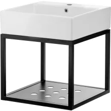   Deante Temisto 50x50 cm fürdőszobai fali mosdóállvány fehér kerámia mosdóval CDTW6U5S