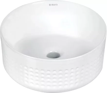 Deante Silia Hexa aszimmetrikus kerámia 36 cm mosdótál, fehér kivitelben