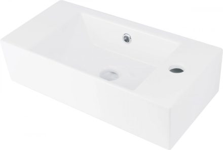Deante Hiacynt pultra tehető kerámia mosdó 51x25 cm jobb oldali csaplyukkal, fehér CDY_6U2R