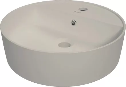 Deante Round pultra tehető kerámia mosdó 42 cm csaptelep szigettel, bézs kivitelben