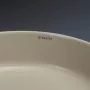 Deante Round pultra tehető kerámia mosdó 42 cm csaptelep szigettel, bézs kivitelben
