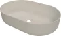 Deante Round ívelt pultra tehető kerámia mosdó 58x38 cm, bézs kivitelben