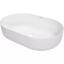   Deante Round ívelt pultra tehető kerámia mosdó 58x38 cm, matt fehér CGR_AU6S