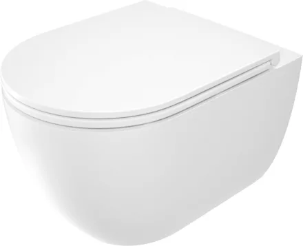 Deante Round Rimless fali kerámia WC csésze ülőkével, fehér CGRD6ZPW