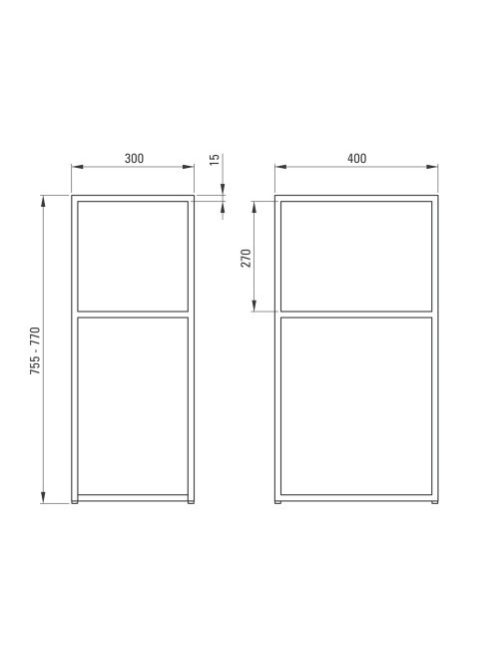 Deante Correo fekete 40x30 cm-es fürdőszobai polcos állvány CKC N30A
