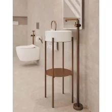 Deante Silia fürdőszobai mosdóállvány 37x85 cm, szálcsiszolt bronz kivitel.