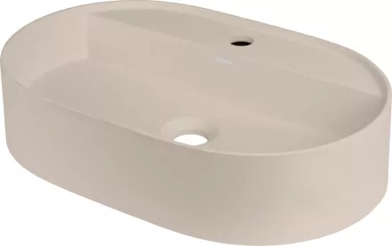 Deante Silia pultra tehető gránit mosdó 55x35 cm csaptelep szigettel, bézs CQS_5U6B