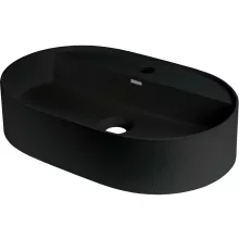   Deante Silia pultra tehető gránit mosdó 55x35 cm csaptelep szigettel, matt fekete CQS_NU6B