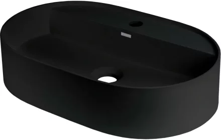 Deante Silia pultra tehető gránit mosdó 55x35 cm csaptelep szigettel, matt fekete CQS_NU6B